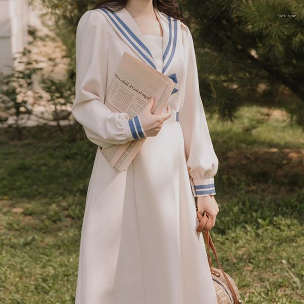 casual dresses french vintage high waist long sleeve chic cute party fashion sweet retro navy neck bow dress preppy style, Black;gray
casual dresses french vintage high waist long sleeve chic cute party fashion sweet retro navy neck bow dress preppy style, Black;gray