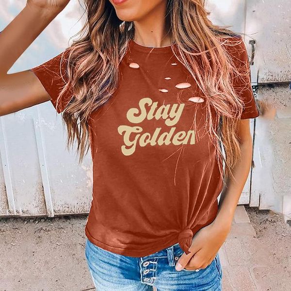 women's t-shirt print slay golden solid color ripped loose o-neck femme tee short-sleeved kawaii oversized zaraing y2k, White
women's t-shirt print slay golden solid color ripped loose o-neck femme tee short-sleeved kawaii oversized zaraing y2k, White