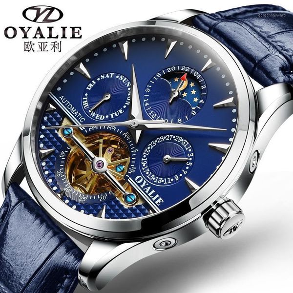 watch for men atieno leather strap waterproof automatic tourbillon mechanical clock relogios masculino wristwatches, Slivery;brown
watch for men atieno leather strap waterproof automatic tourbillon mechanical clock relogios masculino wristwatches, Slivery;brown