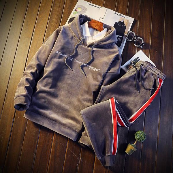 men's tracksuits sportswear sets thick fleece warm hoodies + pants oversized -5xl male sporting suits winter gold velvet tracksuit, Gray
men's tracksuits sportswear sets thick fleece warm hoodies + pants oversized -5xl male sporting suits winter gold velvet tracksuit, Gray