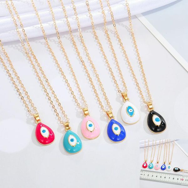chains multicolor water drop evil eye charms necklace female simple fashion vintage punk bohemian pendant clavicle chain accessories, Silver
chains multicolor water drop evil eye charms necklace female simple fashion vintage punk bohemian pendant clavicle chain accessories, Silver