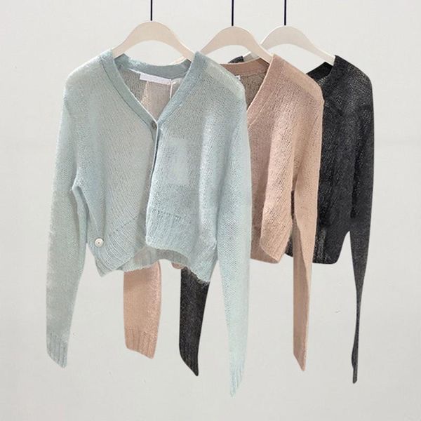 women's knits & tees mohair blend women cardigan sweater v-neck long sleeve casual wild lady knit 2021, White
women's knits & tees mohair blend women cardigan sweater v-neck long sleeve casual wild lady knit 2021, White