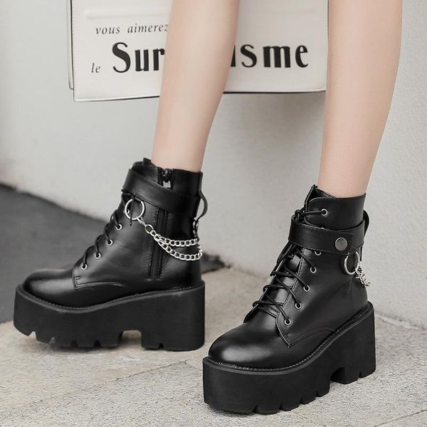 boots chain women leather autumn block heel gothic black punk style platform shoes female footwear high quality
boots chain women leather autumn block heel gothic black punk style platform shoes female footwear high quality
