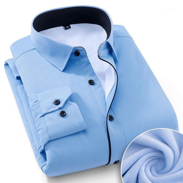 winter business men's thick dress shirt warm long sleeve black edge placket with velvet solid formal male thermal shirts, White;black
winter business men's thick dress shirt warm long sleeve black edge placket with velvet solid formal male thermal shirts, White;black