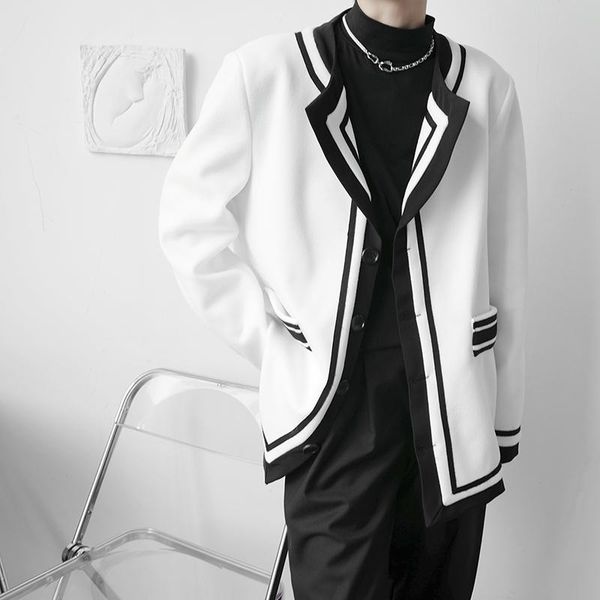 men's jackets color contrast suit korean style woolen blazers men casual loose coats 2021 autumn fashion outerwear, Black;brown
men's jackets color contrast suit korean style woolen blazers men casual loose coats 2021 autumn fashion outerwear, Black;brown
