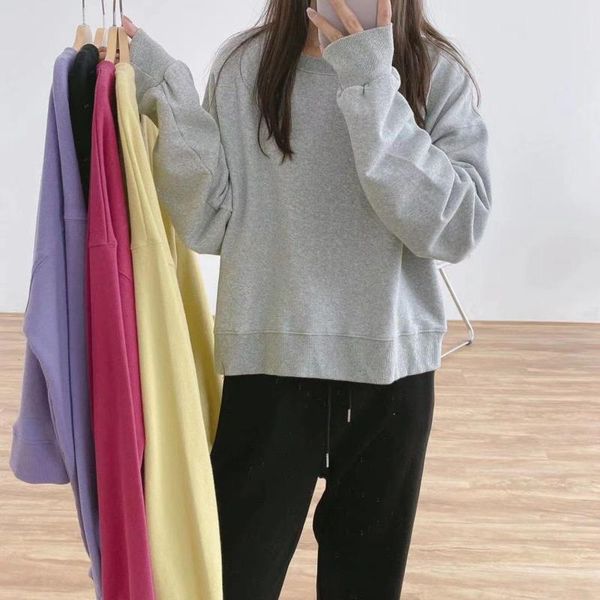 women's hoodies & sweatshirts 100% cotton terry short woman solid color round collar loose casual pullovers 2021 winter clothes 5, Black
women's hoodies & sweatshirts 100% cotton terry short woman solid color round collar loose casual pullovers 2021 winter clothes 5, Black