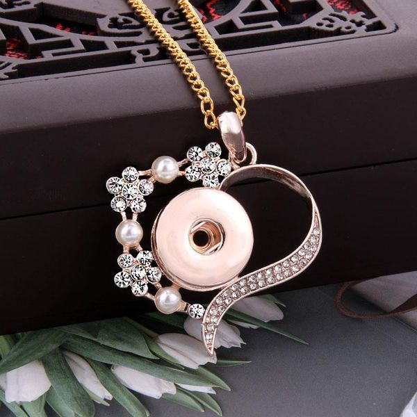 pendant necklaces rose gold heart flower rhinestone snap buttons necklace for women fit diy ginger charms 18mm button jewelry love gifts, Silver
pendant necklaces rose gold heart flower rhinestone snap buttons necklace for women fit diy ginger charms 18mm button jewelry love gifts, Silver