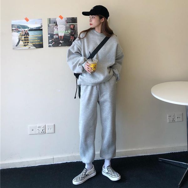 casual sports suit womens autumn fashion velvet sweater two piece thickening jogging solid color ensemble femme clothes eb50tz women's, White
casual sports suit womens autumn fashion velvet sweater two piece thickening jogging solid color ensemble femme clothes eb50tz women's, White