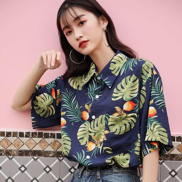 women's blouses & shirts hawaiian short sleeve summer blouse casual printed loose beach shirt for couple, White
women's blouses & shirts hawaiian short sleeve summer blouse casual printed loose beach shirt for couple, White