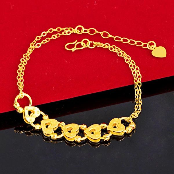 charm bracelets fashionable temperament jewelry yellow gold filled ladies heart-shaped bracelet gift, Golden;silver
charm bracelets fashionable temperament jewelry yellow gold filled ladies heart-shaped bracelet gift, Golden;silver