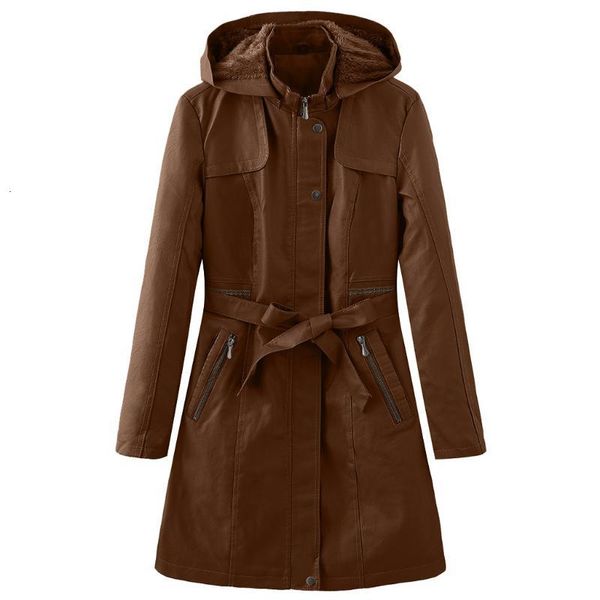 women's leather & faux winter coat pocket zipper sturdy and wear-resistant pu ladies slim mid-length plus fleece hooded windbreaker jac, Black
women's leather & faux winter coat pocket zipper sturdy and wear-resistant pu ladies slim mid-length plus fleece hooded windbreaker jac, Black
