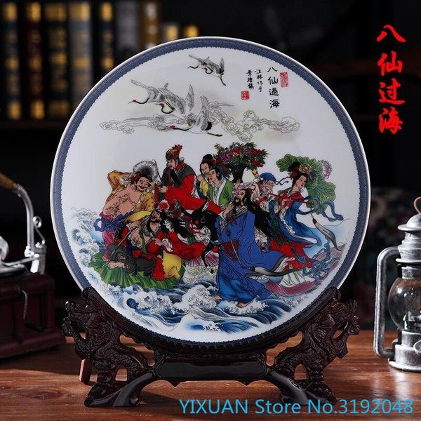 decorative objects & figurines eight immortals cross the sea plate ceramic enamel powder color chinese living room home decoration
decorative objects & figurines eight immortals cross the sea plate ceramic enamel powder color chinese living room home decoration