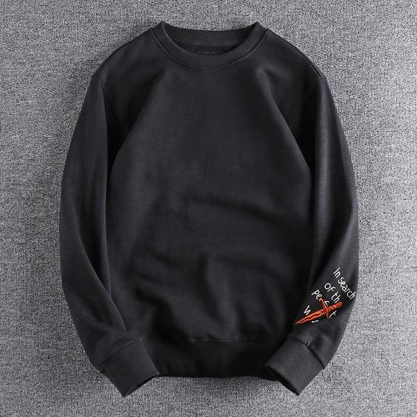 men's hoodies & sweatshirts 2021 sleeve embroidered slub cotton plush thick round neck winter trend pullover 522, Black
men's hoodies & sweatshirts 2021 sleeve embroidered slub cotton plush thick round neck winter trend pullover 522, Black