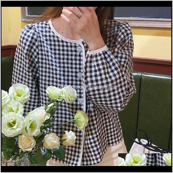 & womens clothing apparel drop delivery 2021 classic plaid women fall casual loose o-neck puff sleeve females shirts prairie chic female, White
& womens clothing apparel drop delivery 2021 classic plaid women fall casual loose o-neck puff sleeve females shirts prairie chic female, White