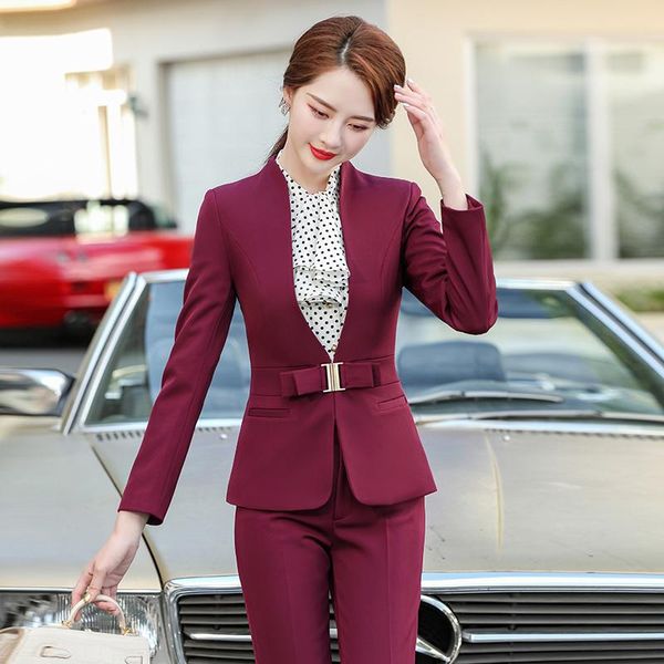 women's two piece pants elegant wine ladies office formal women business work wear suits ol styles professional pantsuits blazers outfi, White
women's two piece pants elegant wine ladies office formal women business work wear suits ol styles professional pantsuits blazers outfi, White
