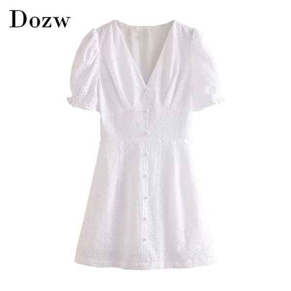 white embroidered cotton mini dress women ruffle short sleeve chic es summer v neck party robe femme 210515, Black;gray
white embroidered cotton mini dress women ruffle short sleeve chic es summer v neck party robe femme 210515, Black;gray