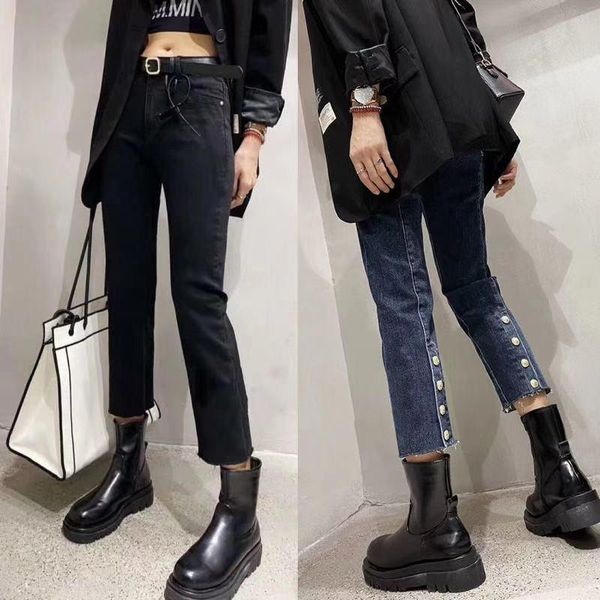 women's jeans high waist slimming plus size straight women loose 2021 stitching multi-button nine-point trousers, Blue
women's jeans high waist slimming plus size straight women loose 2021 stitching multi-button nine-point trousers, Blue