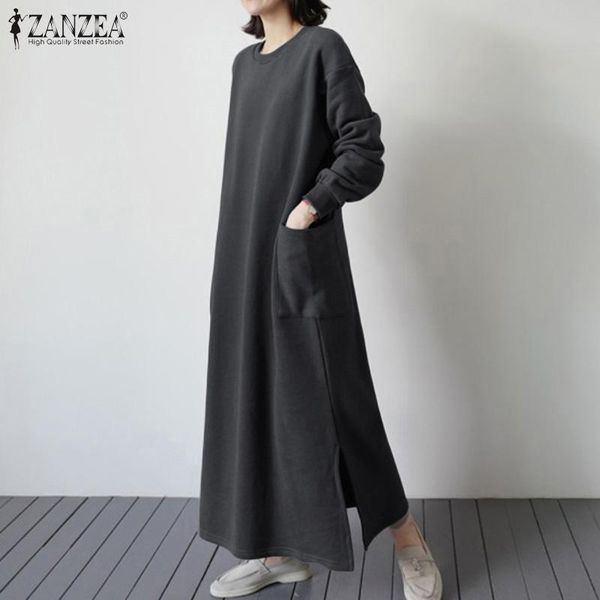 casual dresses stylish long vestidos female solid pockets robe soft o neck split kaftan womens spring autumn sweatshirt dress oversiz, Black;gray
casual dresses stylish long vestidos female solid pockets robe soft o neck split kaftan womens spring autumn sweatshirt dress oversiz, Black;gray
