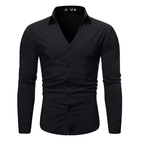 men's shirts caual quare collar long leeve mall v-ne autumn tx07, White;black