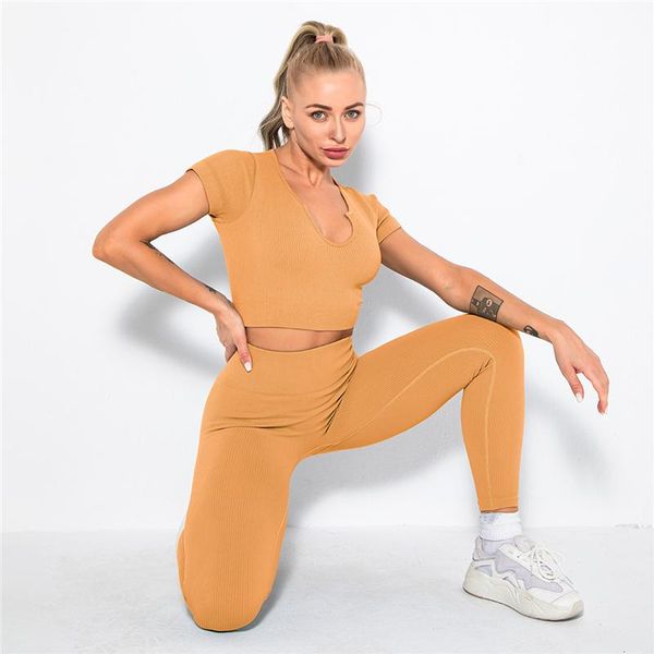 yoga outfit u collar seamless sport set women brown two 2pcs piece crop bra leggings sportsuit workout fitness gym clothes
yoga outfit u collar seamless sport set women brown two 2pcs piece crop bra leggings sportsuit workout fitness gym clothes