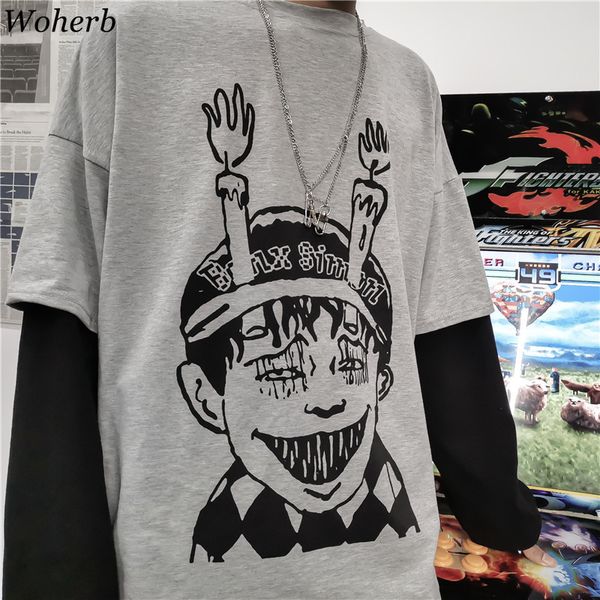 harajuku japanese junji ito anime print women man t-shirt fake 2 piece o-neck long sleeve casual loose streetwear t-shirt 210422, White
harajuku japanese junji ito anime print women man t-shirt fake 2 piece o-neck long sleeve casual loose streetwear t-shirt 210422, White