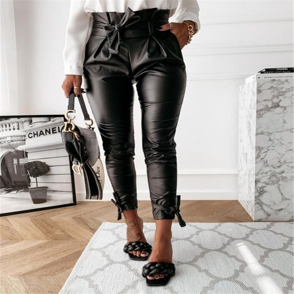 fashion women solid color pants high waist skinny slim zipper belt leather trousers bottoms women's & capris, Black;white
fashion women solid color pants high waist skinny slim zipper belt leather trousers bottoms women's & capris, Black;white