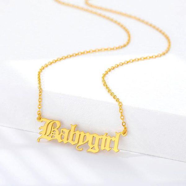 pendant necklaces cute babygirl necklace old english angel baby princess women children gifts stainless steel jewelry, Silver
pendant necklaces cute babygirl necklace old english angel baby princess women children gifts stainless steel jewelry, Silver