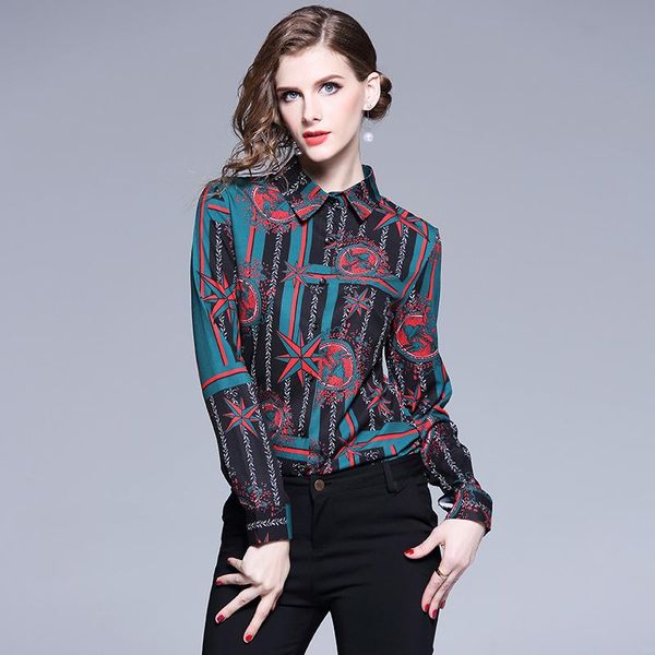 women's blouses & shirts women blouse shirt long sleeve 2021 spring designer elegant vintage print casual office work womens blusas, White
women's blouses & shirts women blouse shirt long sleeve 2021 spring designer elegant vintage print casual office work womens blusas, White