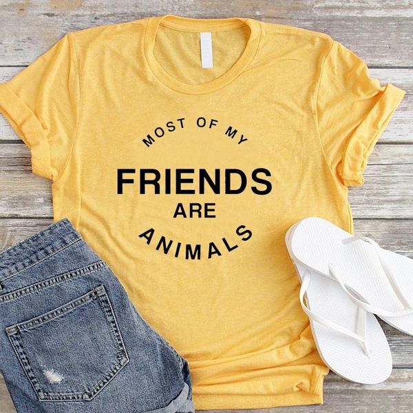 women's t-shirt casual vegetarian streetwear shirts t-shirts summer most of my friends are animals women tshirt, White
women's t-shirt casual vegetarian streetwear shirts t-shirts summer most of my friends are animals women tshirt, White