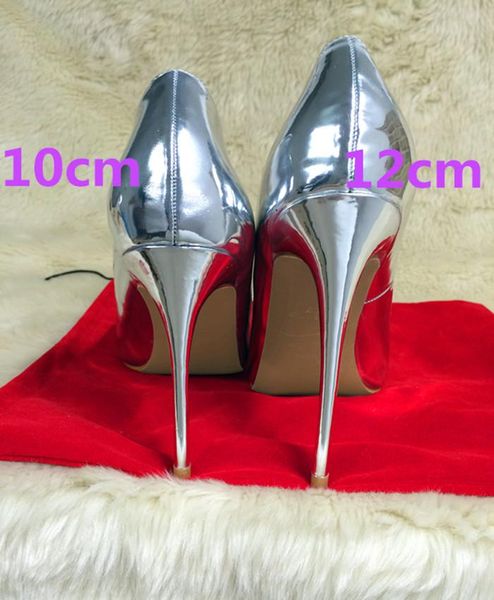 fashion silver patent leather poined toe stiletto high heel shoe pump high-heeled shoes dress 12cm, Black
fashion silver patent leather poined toe stiletto high heel shoe pump high-heeled shoes dress 12cm, Black