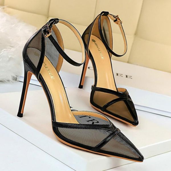 summer women high-heeled stiletto sandals with shallow mouth and pointed toes party buckle strap mesh (air mesh) solid, Black
summer women high-heeled stiletto sandals with shallow mouth and pointed toes party buckle strap mesh (air mesh) solid, Black