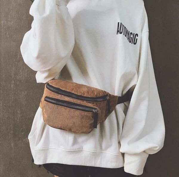 waist bags 2021 women's bag casual fashion shoulder corduroy