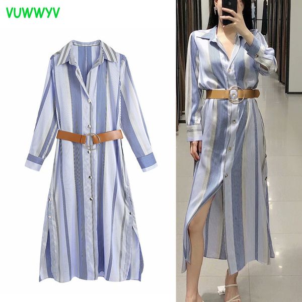 vuwwyv blue striped belt midi dress women summer fashion office shirts woman long sleeve chic out going vestidos 210430, Black;gray
vuwwyv blue striped belt midi dress women summer fashion office shirts woman long sleeve chic out going vestidos 210430, Black;gray