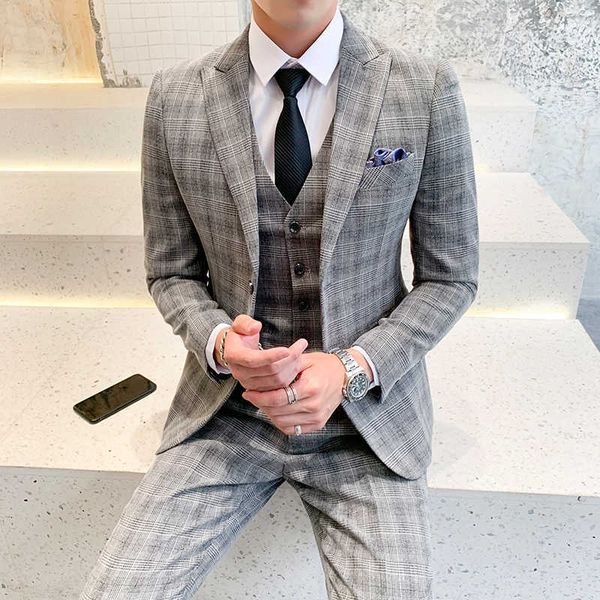 men's suits & blazers slim fit 3 pieces jackets+pants+vest plaid formal wear wedding for groom 5xl dswl, White;black
men's suits & blazers slim fit 3 pieces jackets+pants+vest plaid formal wear wedding for groom 5xl dswl, White;black