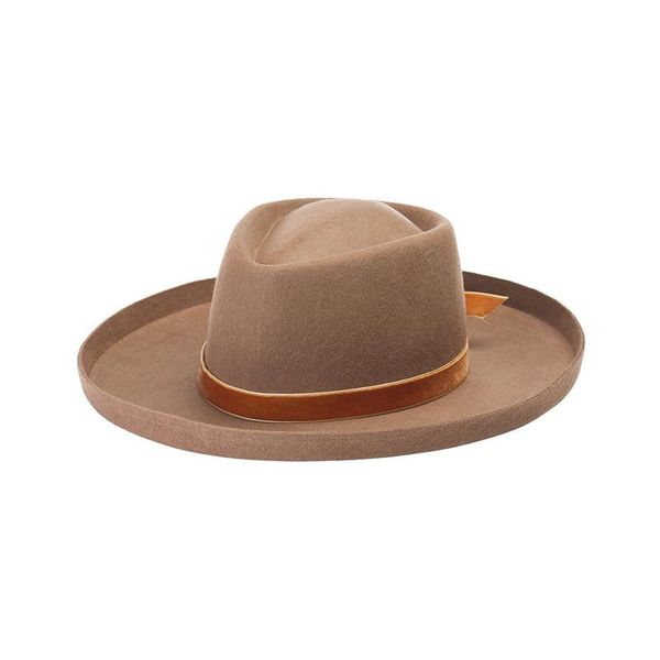 wide brim hats european and american fashion ladies wool fedora hat for women french retro felt curled jazz winter, Blue;gray
wide brim hats european and american fashion ladies wool fedora hat for women french retro felt curled jazz winter, Blue;gray