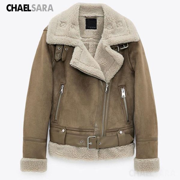 women's leather & faux women winter fake jackets lady thick warm suede lambs short motorcycle coats, Black
women's leather & faux women winter fake jackets lady thick warm suede lambs short motorcycle coats, Black