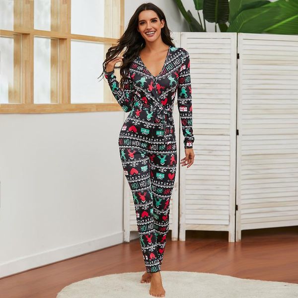 gym clothing 2021 christmas women pyjamas jumpsuits deep v neck jumpsuit elk print with belted waist casual home sleepwear, White;black
gym clothing 2021 christmas women pyjamas jumpsuits deep v neck jumpsuit elk print with belted waist casual home sleepwear, White;black
