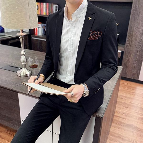 spring men's suit two piece business one button british bridegroom's dress suits & blazers, White;black
spring men's suit two piece business one button british bridegroom's dress suits & blazers, White;black
