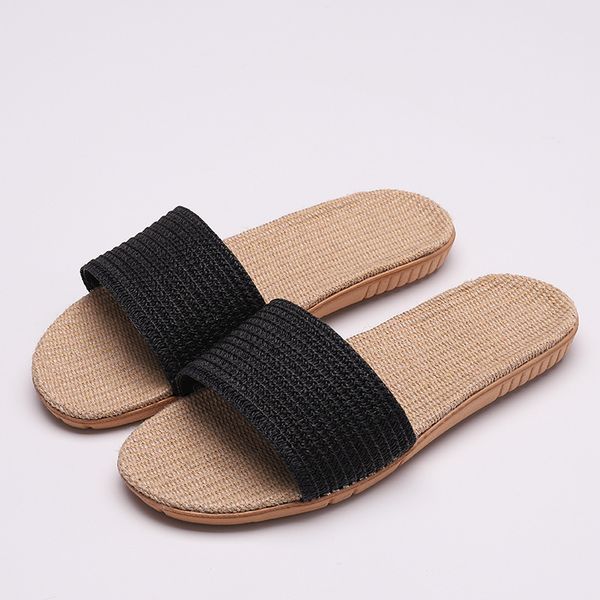 men women slippers summer flip flop shoes couple hemp solid fashion non-slip flat indoor casual house slides, Black
men women slippers summer flip flop shoes couple hemp solid fashion non-slip flat indoor casual house slides, Black