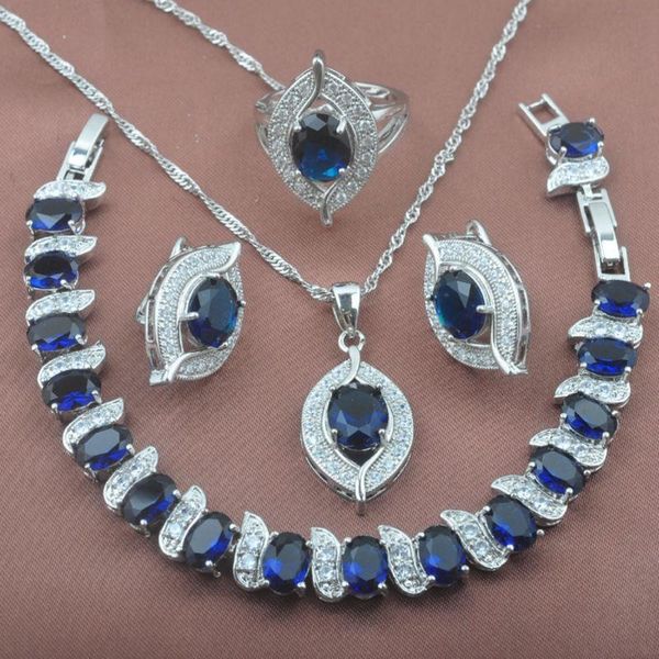 earrings & necklace eye shape blue zirconia silver plated jewelry sets women's wedding crystal bracelet pendant ring yz0232
earrings & necklace eye shape blue zirconia silver plated jewelry sets women's wedding crystal bracelet pendant ring yz0232