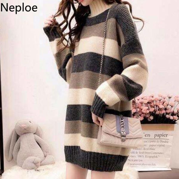 women's sweaters neploe korean o neck loose striped knitted women preppy style autumn winter s casual pullovers 2021 45564, White;black
women's sweaters neploe korean o neck loose striped knitted women preppy style autumn winter s casual pullovers 2021 45564, White;black