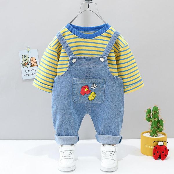 clothing sets spring autumn children cotton clothes baby girls cartoon t-shirt denim bib pants 2pcs/set out kid fashion tracksuit, White
clothing sets spring autumn children cotton clothes baby girls cartoon t-shirt denim bib pants 2pcs/set out kid fashion tracksuit, White