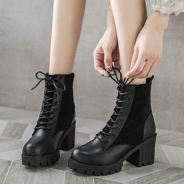 boots drop women vinatge high heels lace up ankle patchwork short botas winter shoes woman ladies platform pu leather1, Black
boots drop women vinatge high heels lace up ankle patchwork short botas winter shoes woman ladies platform pu leather1, Black
