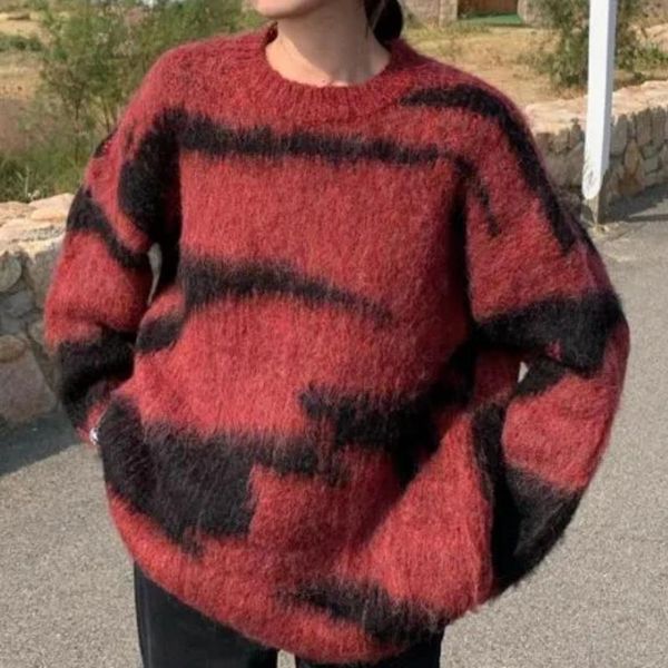men's sweaters striped sweater women color block pullover casual knitted o neck jumper loose long sleeve jersey mujer 2021, White;black
men's sweaters striped sweater women color block pullover casual knitted o neck jumper loose long sleeve jersey mujer 2021, White;black