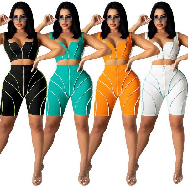 women's tracksuits cutubly zipper two piece shorts sets tight summer vest solid casual women sleeveless tracksuit short pants set, Gray
women's tracksuits cutubly zipper two piece shorts sets tight summer vest solid casual women sleeveless tracksuit short pants set, Gray