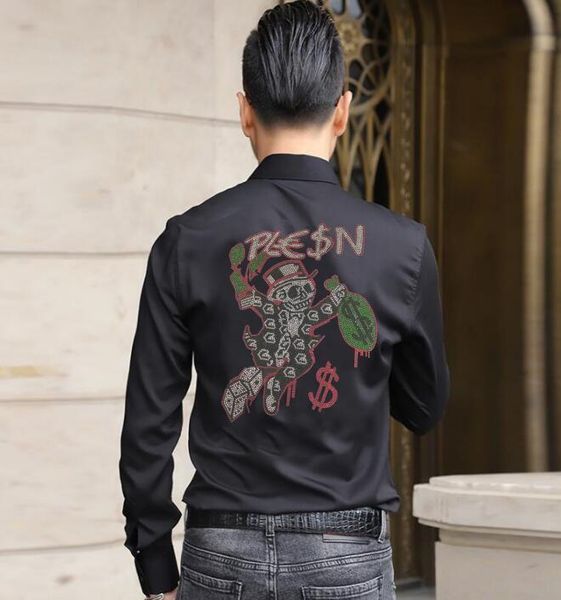 men's casual shirts rhinestone design man hip hop fashion men'shirts, White;black
men's casual shirts rhinestone design man hip hop fashion men'shirts, White;black