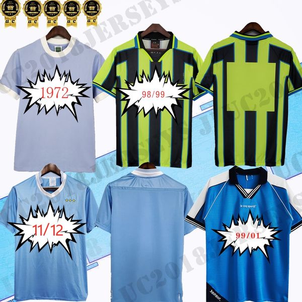 

1972 1998 1999 2011 12 dickov kun agÃ¼ero city home away shirt retro soccer jerseys lee crooks goater vaughan dzeko kompany 98 99 00 01 11 cl, Black;yellow