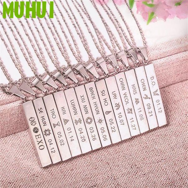 pendant necklaces kpop exo titanium steel necklace for women baek hyun chan yeol luhan sehun birthday collares men jewelry b211, Silver
pendant necklaces kpop exo titanium steel necklace for women baek hyun chan yeol luhan sehun birthday collares men jewelry b211, Silver
