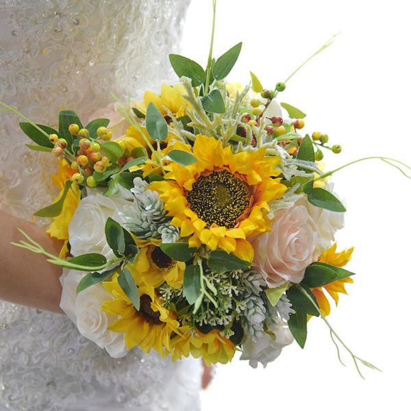 decorative flowers & wreaths silk roses sunflower wedding bouquet marriage accessories small bridal bouquets for bridesmaids decoration
decorative flowers & wreaths silk roses sunflower wedding bouquet marriage accessories small bridal bouquets for bridesmaids decoration