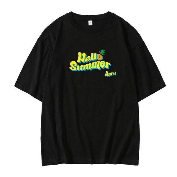 summer style april hello same printing o neck t shirt kpop fashion dropped shoulder sleeve t-shirt women's, White
summer style april hello same printing o neck t shirt kpop fashion dropped shoulder sleeve t-shirt women's, White